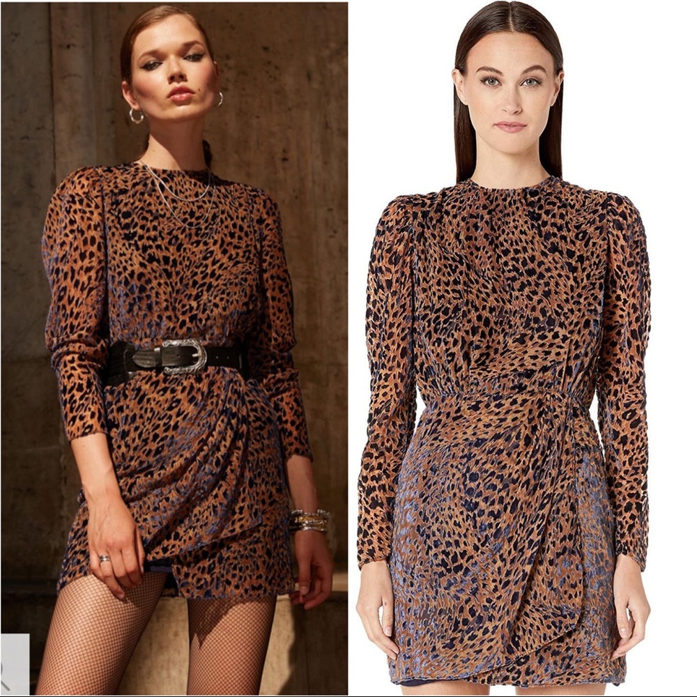 NWT: The Kooples - Velvet Leopard Mini Dress Sz: 3